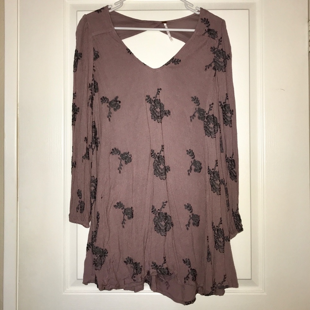 Free People Floral Embroidered Dress